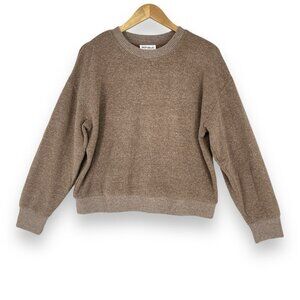 For the Republic Sweater Medium Brown Pullover Knit Ribbed‎ Casual